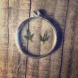 Real Cannabis Leaf Necklace